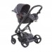 Chipolino Бебешка количка Електра 3 в 1 сив/черна рама