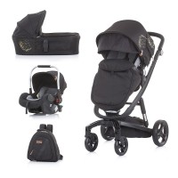 Chipolino Baby Stroller Electra 3 in 1 black - gold Chipolino Baby Stroller Electra 3 in 1 black - gold