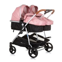 Chipolino Бебешка количка за близнаци Дуо Смарт, фламинго