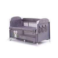 Chipolino Foldable travel cot with drop side Merida, mist