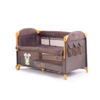Chipolino Foldable travel cot with drop side Merida, vanilla