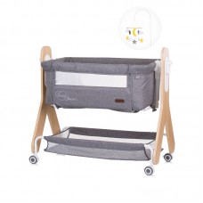 Chipolino Co-sleeping crib with drop side Heart 2 heart, graphite