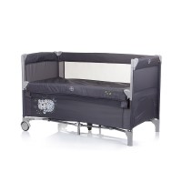 Chipolino Foldable travel cot with drop side Relax, granite