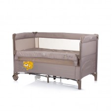 Chipolino Foldable travel cot with drop side Relax, macadamia