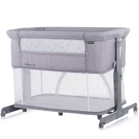 Chipolino Co-sleeping crib with drop side, model Mommy 'n Me 2 in 1, grey