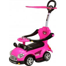 Chipolino Кола за яздене с дръжка и сенник Super Car, розова