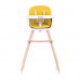 Chipolino Стол за хранене 2 в 1 Woody жълт