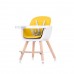 Chipolino Стол за хранене 2 в 1 Woody жълт