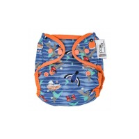 Close Parent Single Printed Reusable Popper Nappy +bamboo Garden blue Close Parent Single Printed Reusable Popper Nappy +bamboo Garden blue