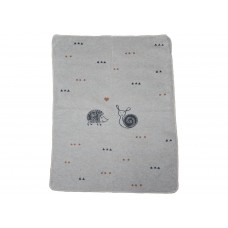 David Fussenegger Maja Organic Cotton Baby Blanket Hedgehog and Snail Grey