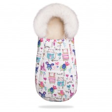 DoRechi Термочувалче с овча кожа Baby XS, бяло с рисунки DoRechi Термочувалче с овча кожа Baby XS, бяло с рисунки