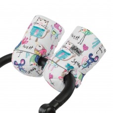 DoRechi Stroller gloves, white with drawings DoRechi Stroller gloves, white with drawings