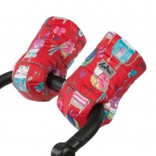 DoRechi Stroller gloves, red with drawings