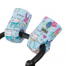 DoRechi Stroller gloves, blue with drawings