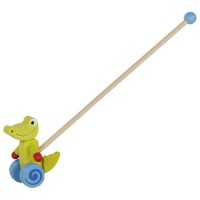 Goki Дървена играчка за бутане Крокодил