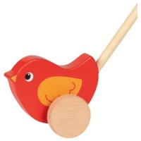 Goki Дървена играчка за бутане Птиче