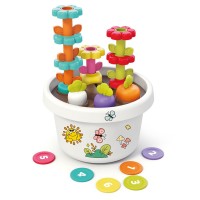 HOLA Бебешка играчка за подреждане и сортиране Цветна градина 5 в 1