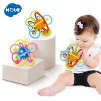 HOLA Силиконова бебешка гризалка Цветни рингове с мъниста