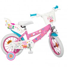 Toimsa Детски велосипед с помощни колела Peppa Pig, 14 инча розов