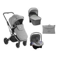 Kikka Boo Baby Stroller 3 in 1 Angele, Chrome Grey