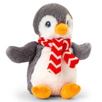 Keel Toys Екологична плюшена коледна играчка Пингвин с шалче 25 см