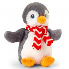 Keel Toys Екологична плюшена коледна играчка Пингвин с шалче 25 см