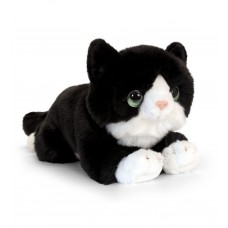 Keel Toys Плюшена черна котка с бели петна 32 см