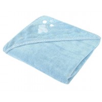 Kikka Boo Бебешка хавлия за баня с качулка и бродерия синя