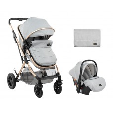 Kikka Boo Kaia 3 in 1 Baby Stroller, light grey