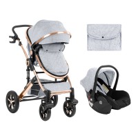 Kikka Boo Darling Baby Stroller 3 in 1, light grey