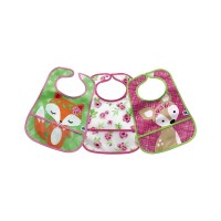Kikka Boo Terry washable Bib with Pocket 3 pieces, Fox Flowers Deer Kikka Boo Terry washable Bib with Pocket 3 pieces, Fox Flowers Deer