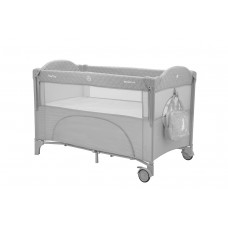 Kikka Boo Travel cot 2 levels Milky Way, grey