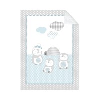 Kikka Boo Бебешко одеяло с шерпа Pingui Family 80/110 см, синьо