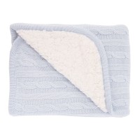 Kikka Boo Плетено бебешко одеяло с шерпа синьо