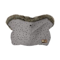 Kikka Boo Stroller Handmuff Luxury Fur, dots grey