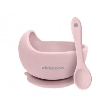 Kikka Boo Yummy Baby Bowl and Spoon silicone, pink