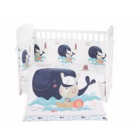 Kikka Boo Бебешки спален комплект от 6 части Happy Sailor