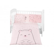 Kikka Boo Baby 6-elements Bedding Set Bear with me 70/140, pink