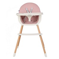 Kikka Boo Детски стол за хранене Nutri Wood, розов