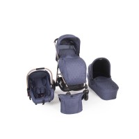 Kikkaboo Baby Stroller Trinity 3 in 1 Blue Melange Golden frame