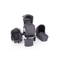 Kikkaboo Baby Stroller Trinity 3 in 1 Grey Melange