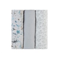 Kikka Boo Muslin swaddles 3 pcs. set 100 х 100 cm Dreamy Fields, grey