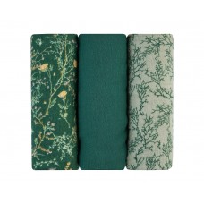 Kikka Boo Комплект от 3 броя муселинови пелени  75х75 см Secret Garden, green