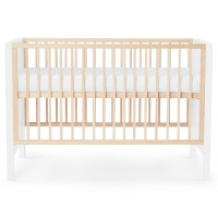 KinderKraft Baby cot MIA with mattress, white
