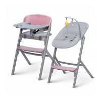 KinderKraft Столче за хранене Livy + шезлонг Calmee,  розово
