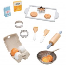 Lelin Toys Комплект за печене с дървени продукти и аксесоари