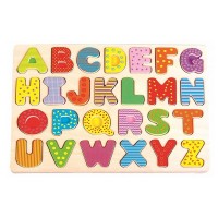 Lelin Toys Дървен пъзел Английска азбука, главни букви