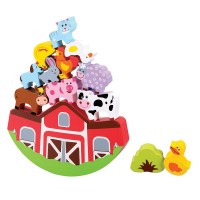 Lelin Toys Дървена игра за баланс Ферма 