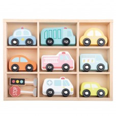 Lelin Toys Vehicle set in wooden box