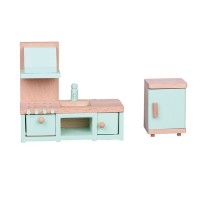 Lelin Toys Wooden Kitchen and Dining Room Playset